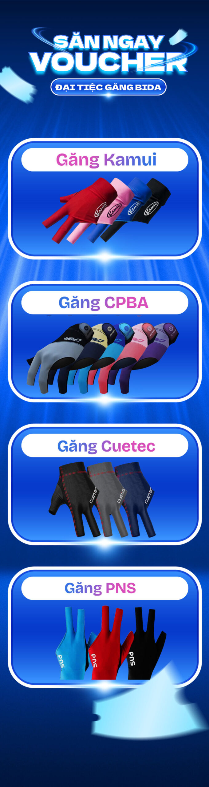 Banner găng tay bida của King Billiard